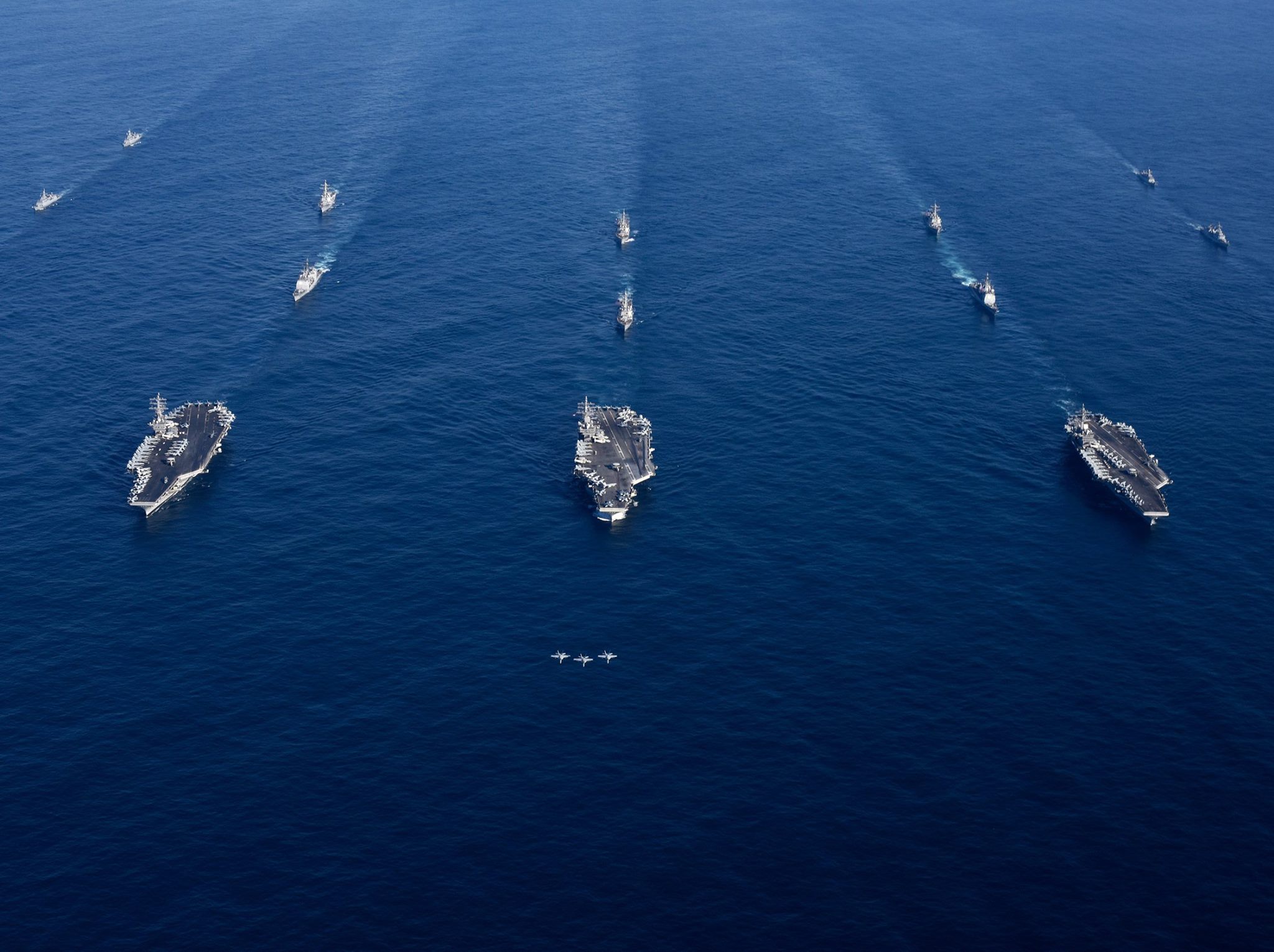 These Are The Images Of Three U.S. Supercarriers In Formation You&#39;ve Been Waiting For